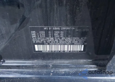 2022 Subaru Impreza Premium 5-Door z USA, uszkodzony, nr VIN 4S3GTAD60N3711651